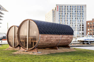 outdoor wellness sauna at scandic strandpark