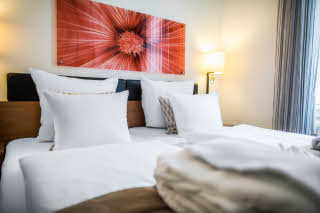 Junior Suite Schlafzimmer im Scandic Webers
