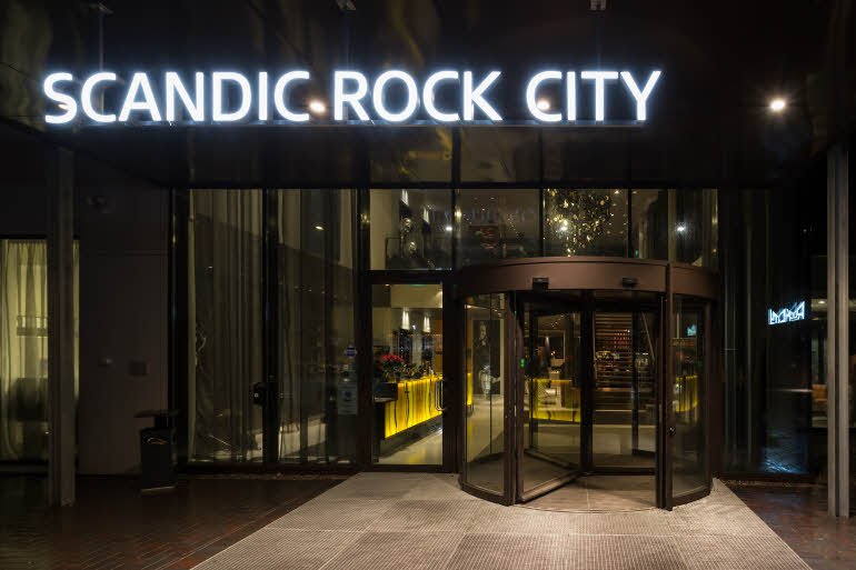 Fassade im Scandic Rock City 