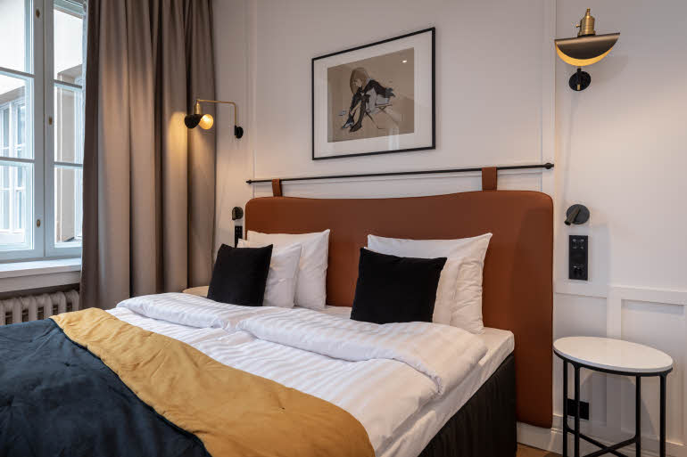 Bett im Superior Family Zimmer im Scandic Grand Central Helsinki