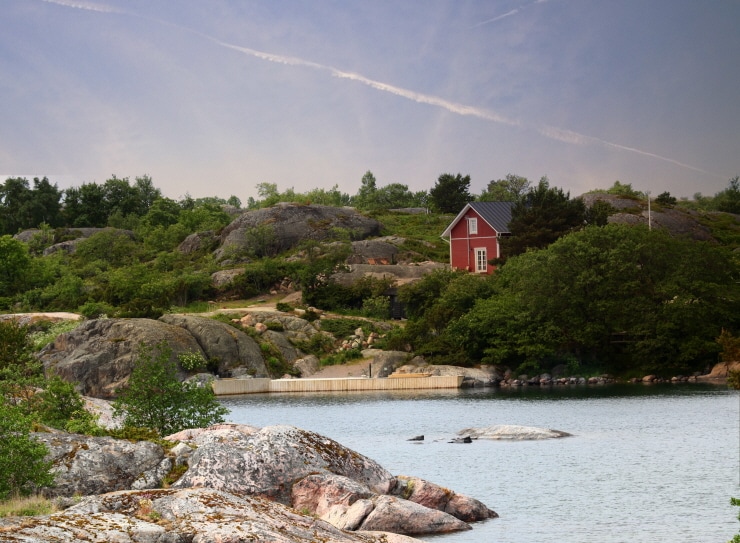 Eine alte Fischerhütte auf dem Turku-Archipel